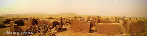 Panorama of Musawwarat es-Sufra ruins at Meroe, Sudan photo