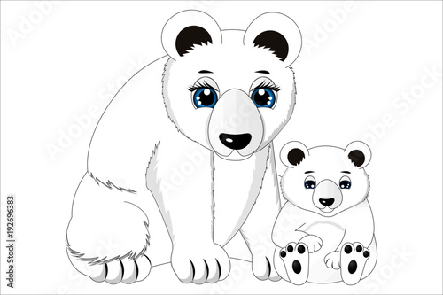Mother and baby polar bear
