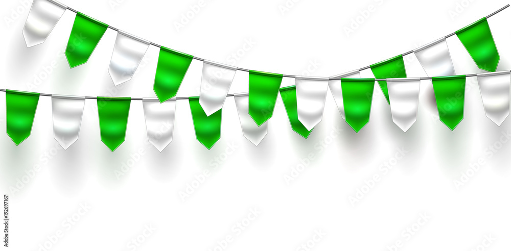 Obraz premium Vector realistic bunting 3d flag st patrick day