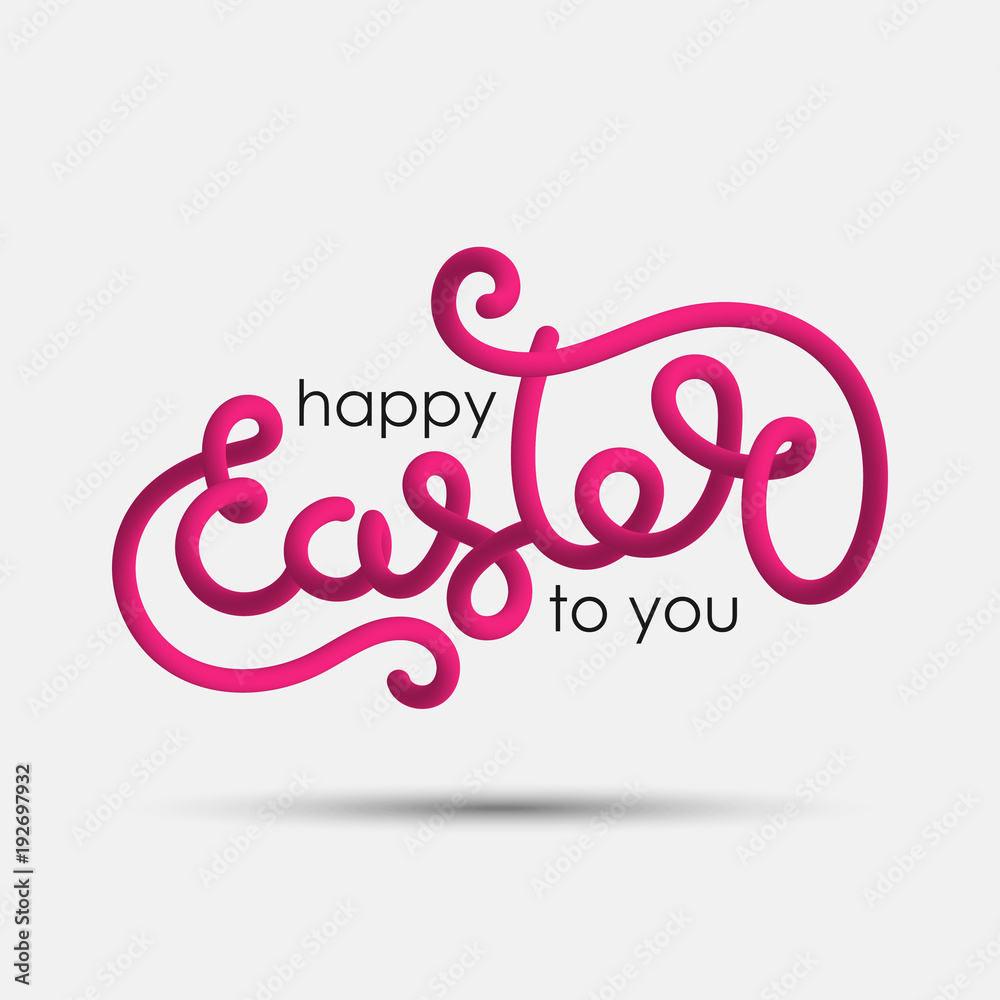 Fototapeta premium Happy Easter to you blended interlaced creative hand drawn lettering