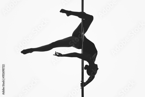 beautiful pole dancer girl silhouette