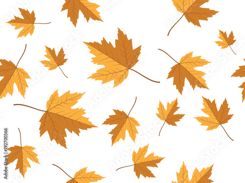 yellow maple leaf vector seamless pattern for wallpaper, background, cover, greeting card, fabric textile