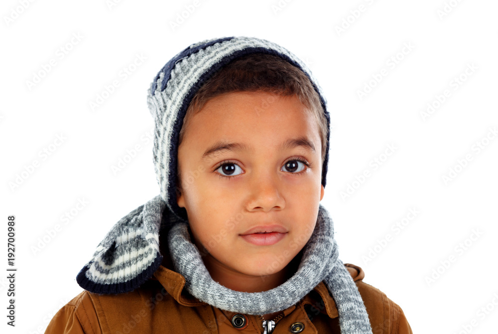 Beautiful child with wool scarf Beautiful child with wool scarf