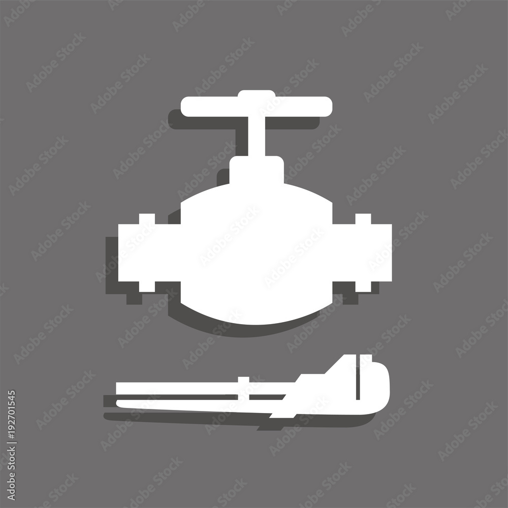 Water valve and gas wrench. Vector icon. Water valve and gas wrench. Vector icon.