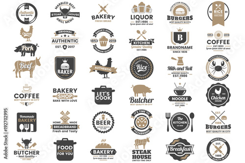 Restaurant Retro Vector Logo for banner