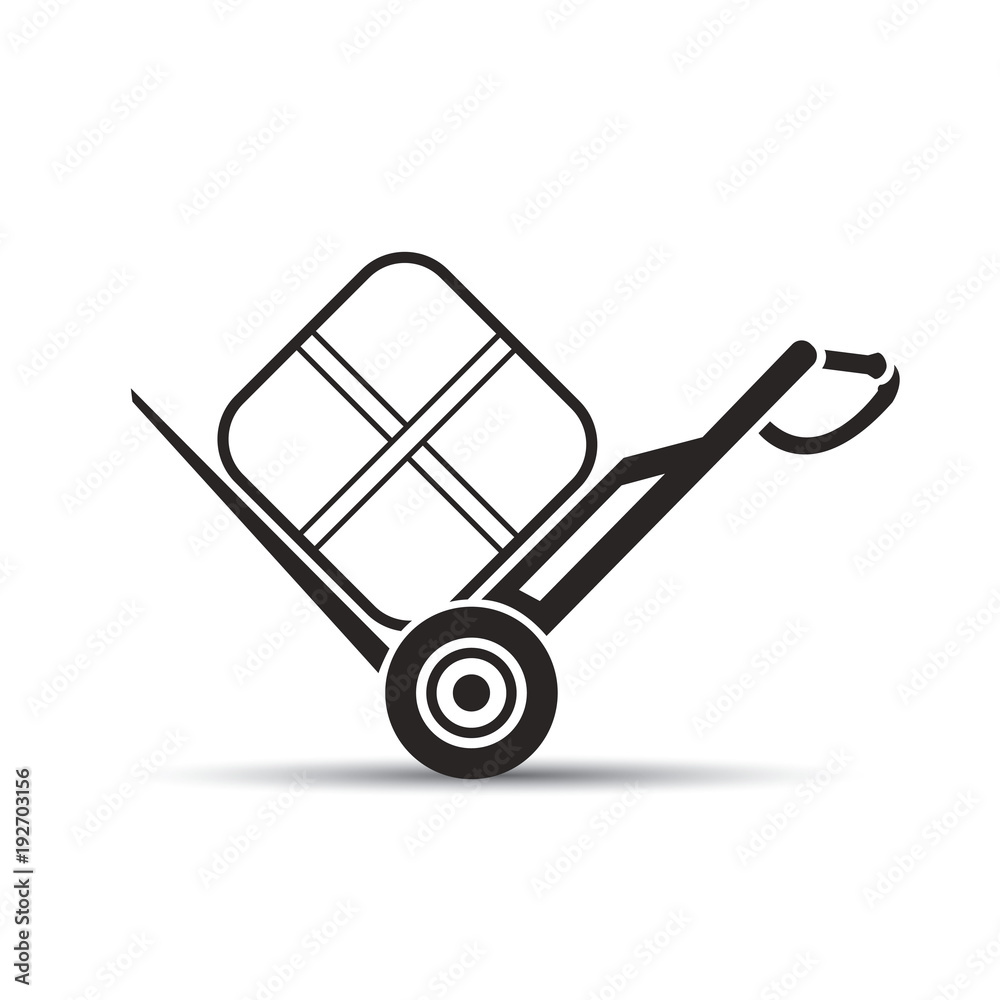hand truck with load vector cartoon hand truck with load vector cartoon