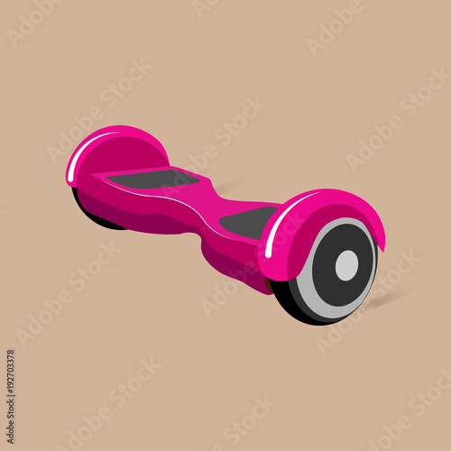 Vector illustration.Hoverboard, segway, gyroscooter, gyroscope. Flat