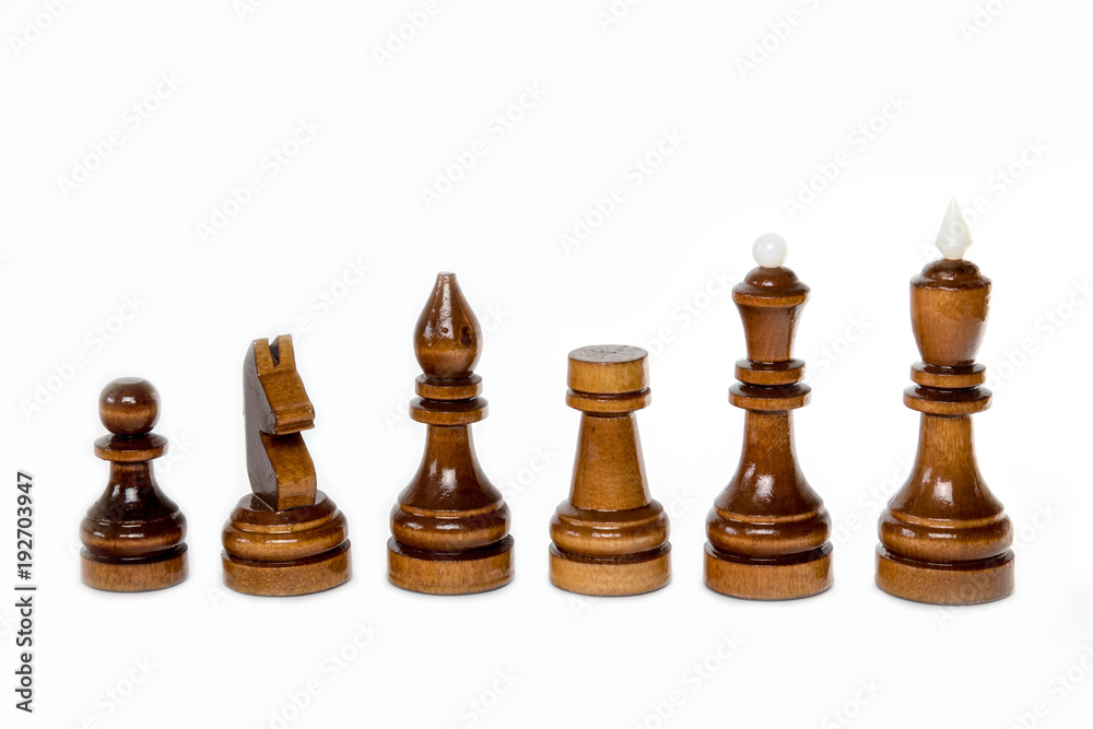 The shot of the black chess set of wood on the white background. The chess piece is isolated on white and a clipping path is provided for easy extraction. The shot of the black chess set of wood on the white background. The chess piece is isolated on white and a clipping path is provided for easy extraction.