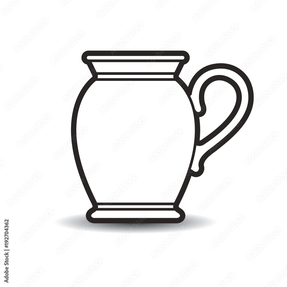 Grafika wektorowa Stock black outline jug with handle vector cartoon