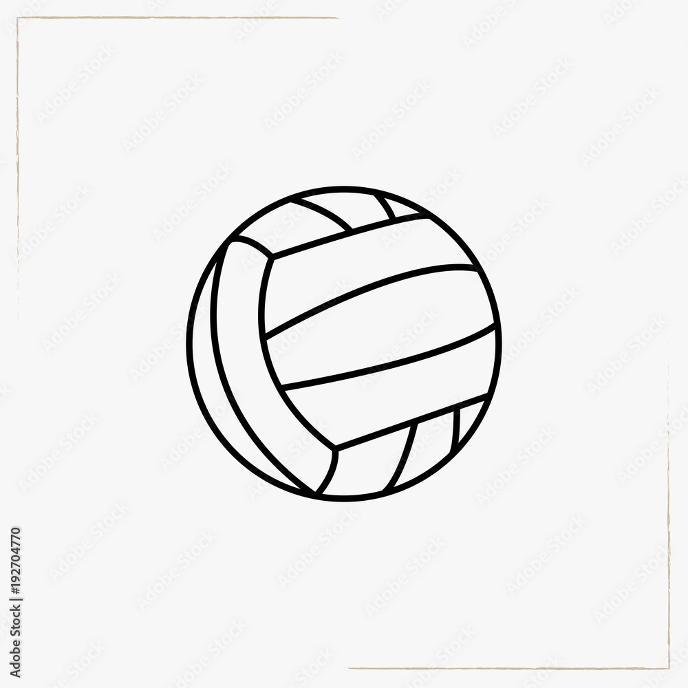 volley ball line icon