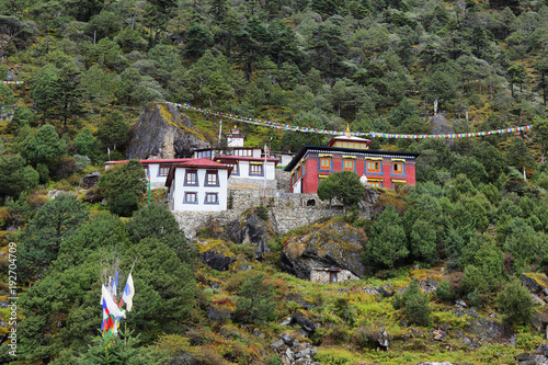 Canvastavla Edmund Hillary Monastery in Khumjung village, Nepal Himalayas