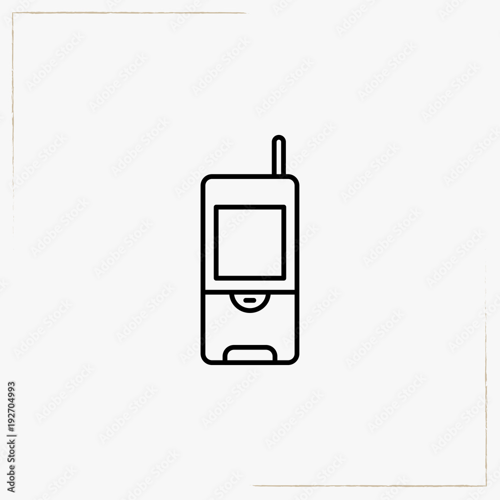 mobile phone line icon mobile phone line icon