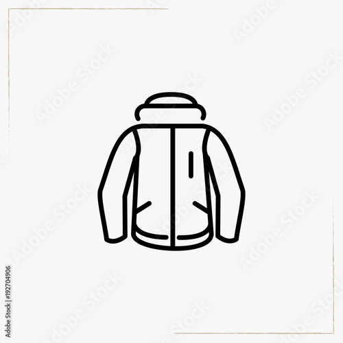 snow jacket line icon