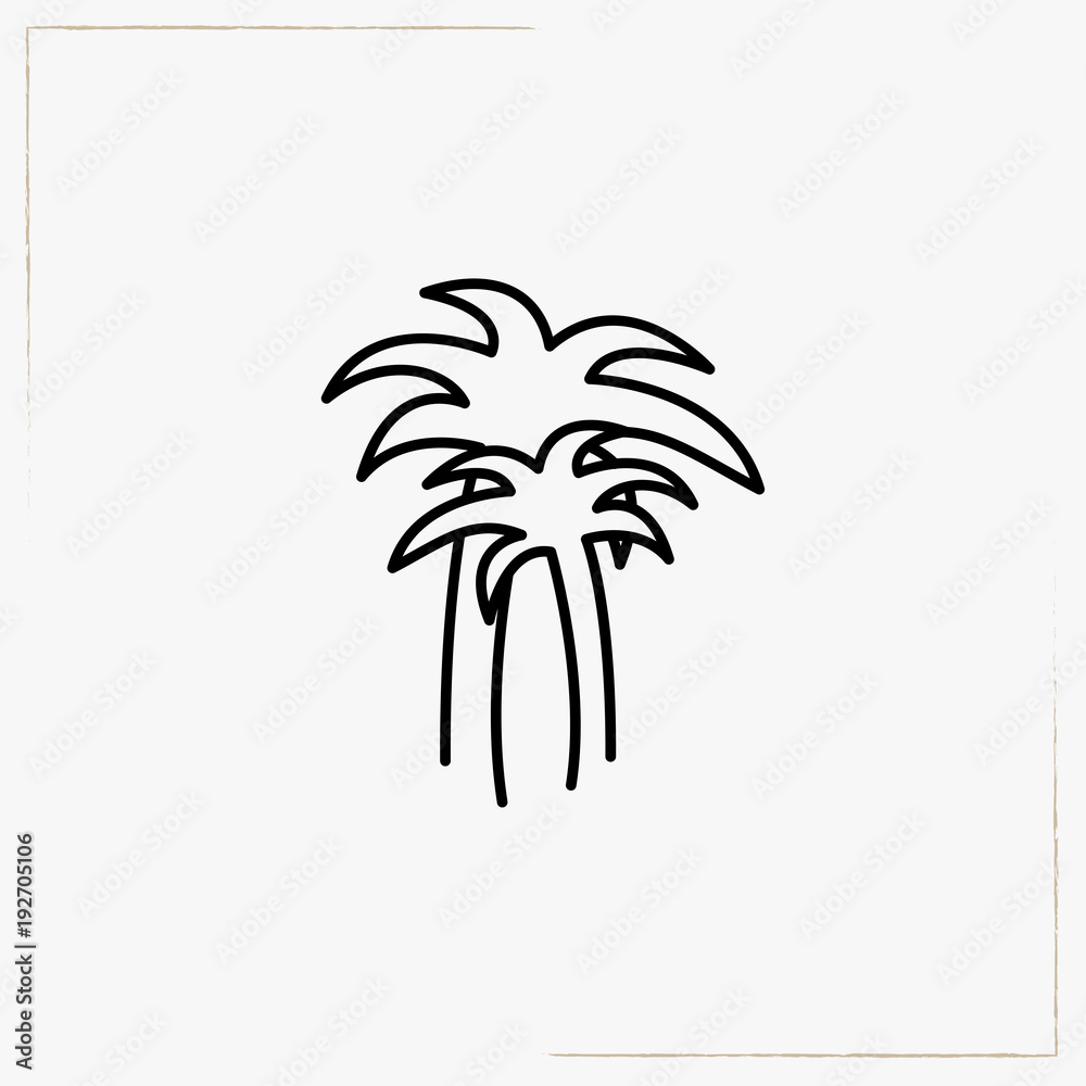 palm tree line icon