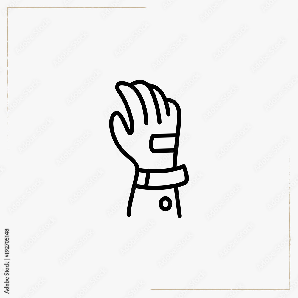 Fototapeta premium ski gloves line icon