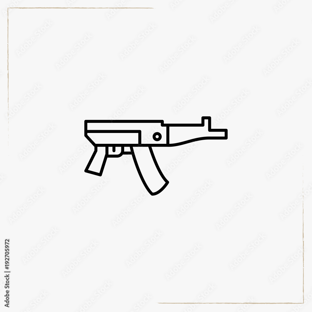 automatic gun line icon automatic gun line icon