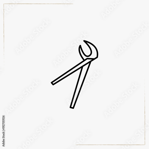 nippers of dentist line icon