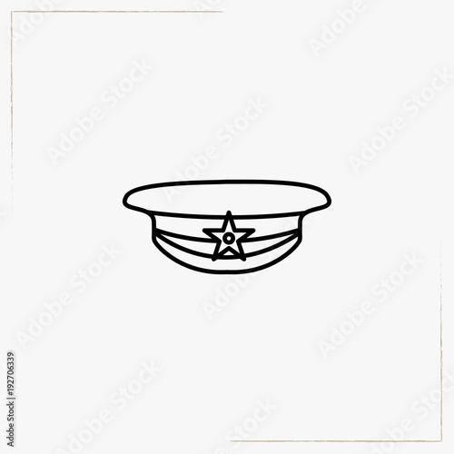 sea peaked cap line icon