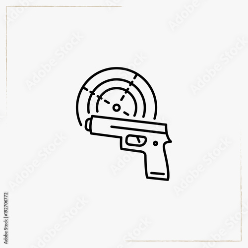 gun shooting line icon