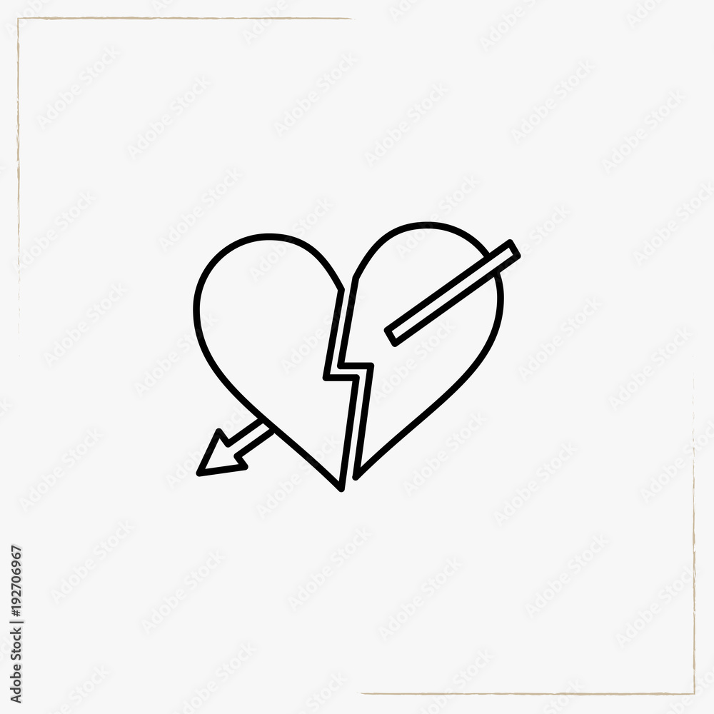 broken heart line icon broken heart line icon