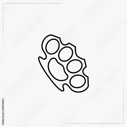 brass knuckles line icon