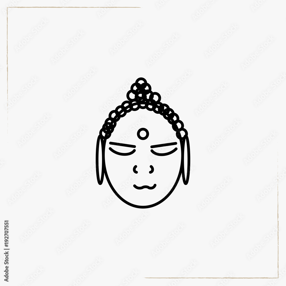 hindu krishna line icon