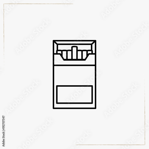 cigarette box line icon