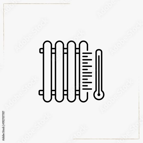 heater temperature line icon
