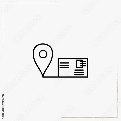 mail delivery location line icon