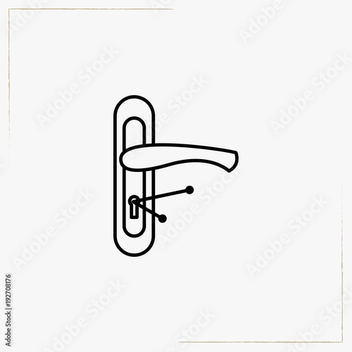 door lock robbery line icon