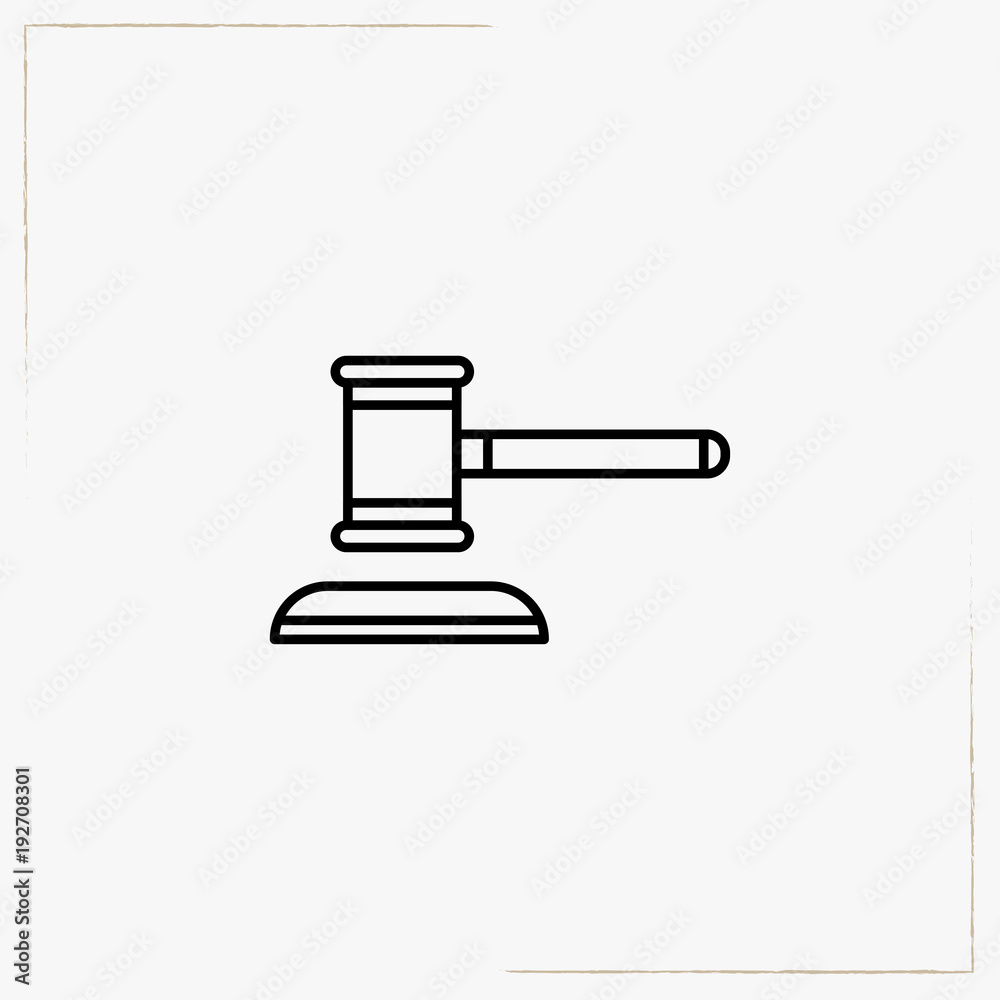 hammer of justice line icon hammer of justice line icon