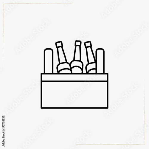 case of beer line icon