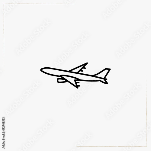 Fototapeta Naklejka Na Ścianę i Meble -  airplane line icon