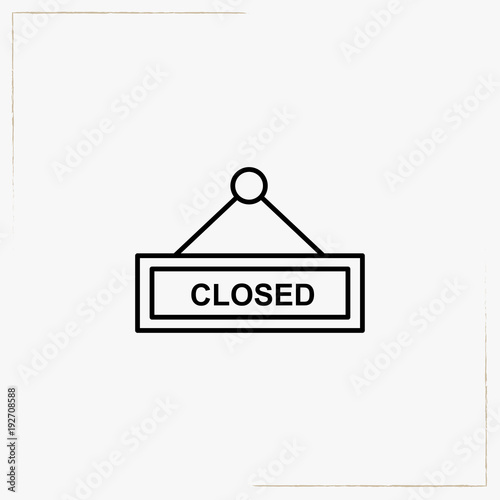signboard closed line icon