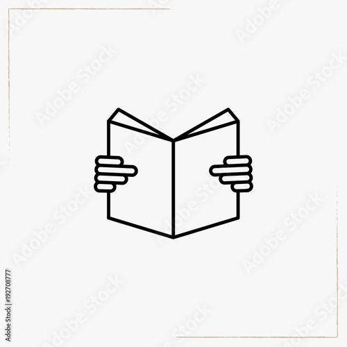 reading books line icon