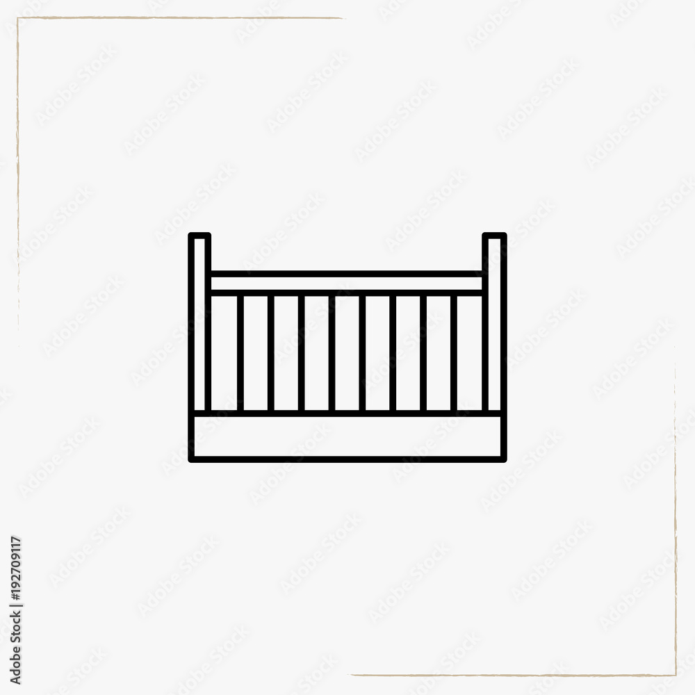 kid bed line icon