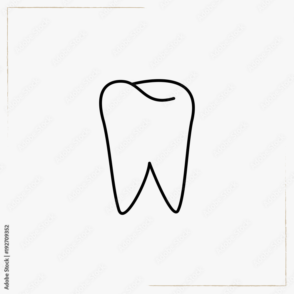 teeth root line icon teeth root line icon