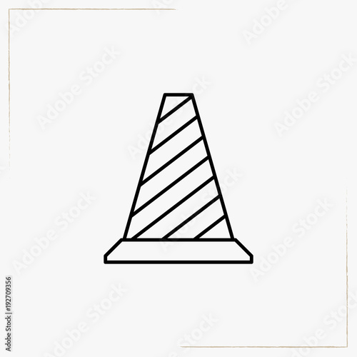 barrier triangle line icon