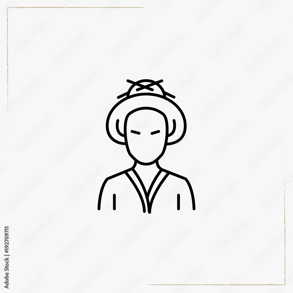 japanese women line icon japanese women line icon