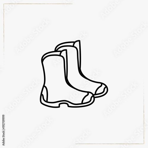 hunting boots line icon