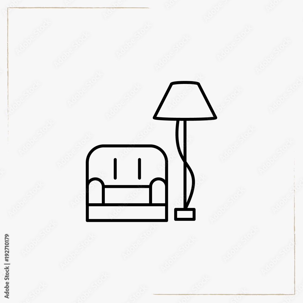 Fotografie arm chair line icon
