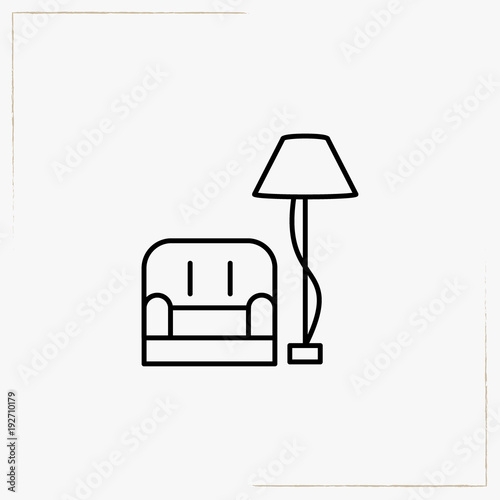 arm chair line icon
