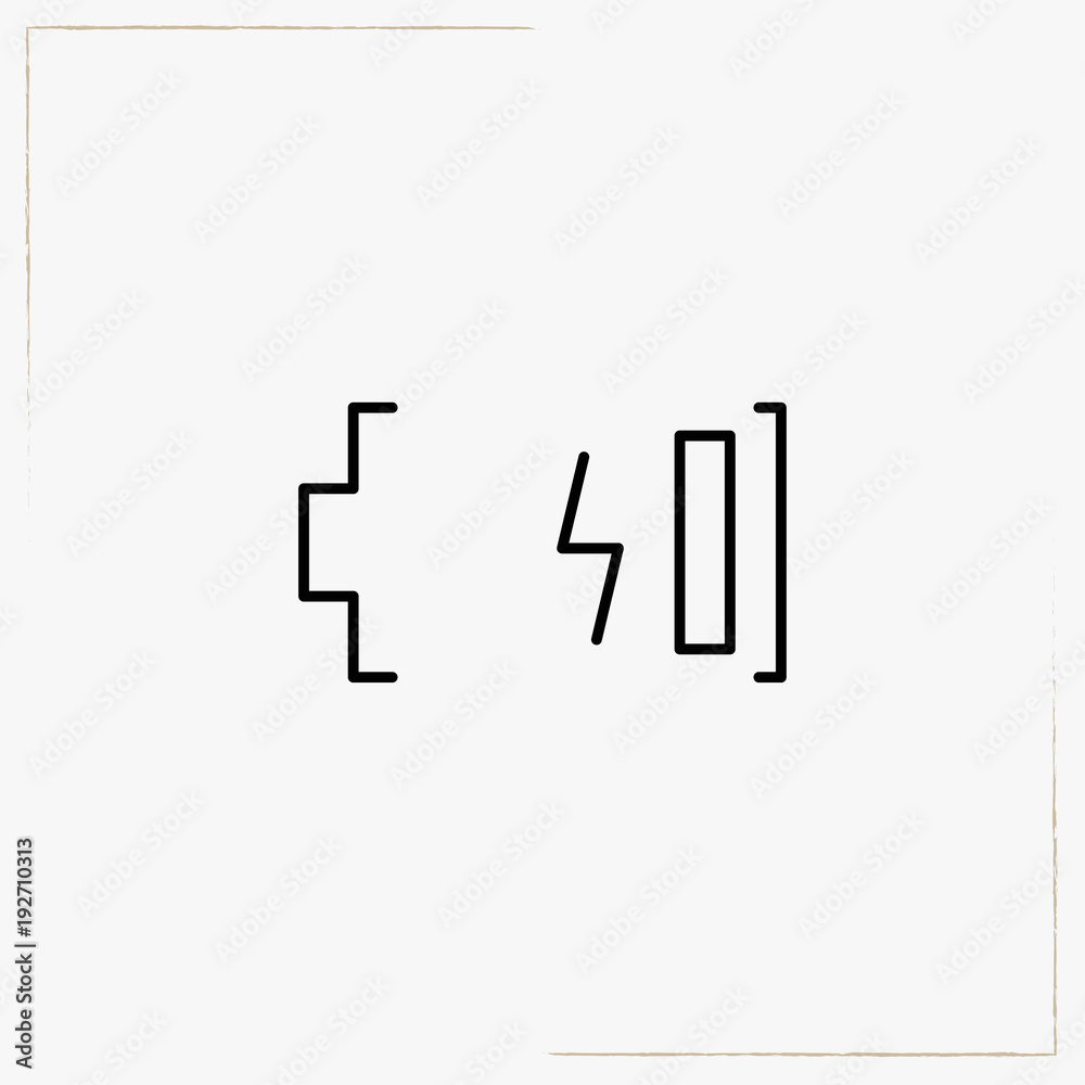 battery charging line icon battery charging line icon