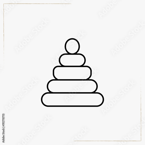 pyramid toy puzzle line icon