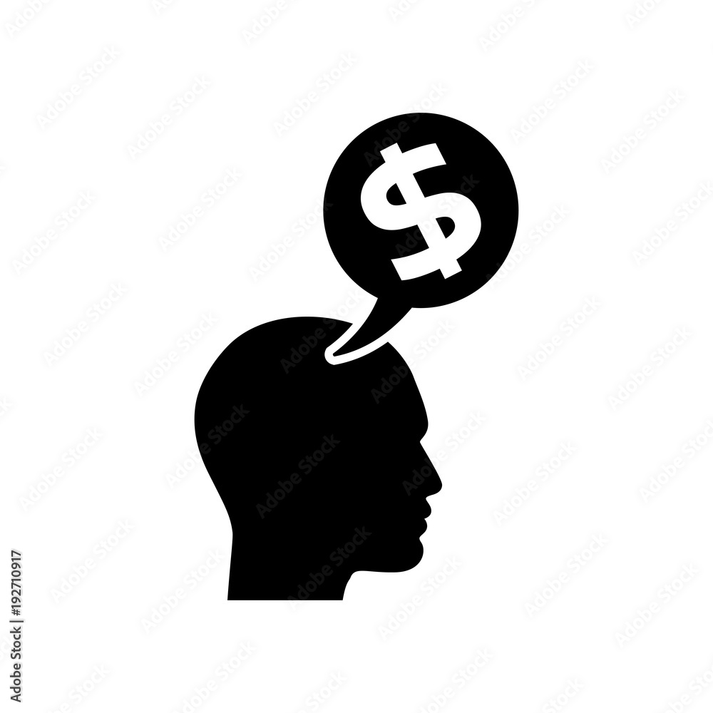 Human profile with speech bubble vector icon. Human profile with speech bubble vector icon.