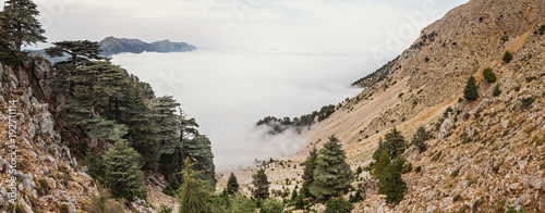 View at Tahtali Mountain near the Mediterranean Sea in Turkey photo