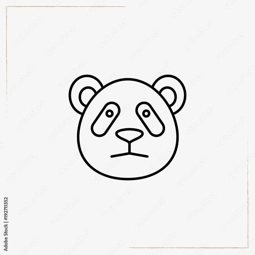 Naklejka premium bear line icon