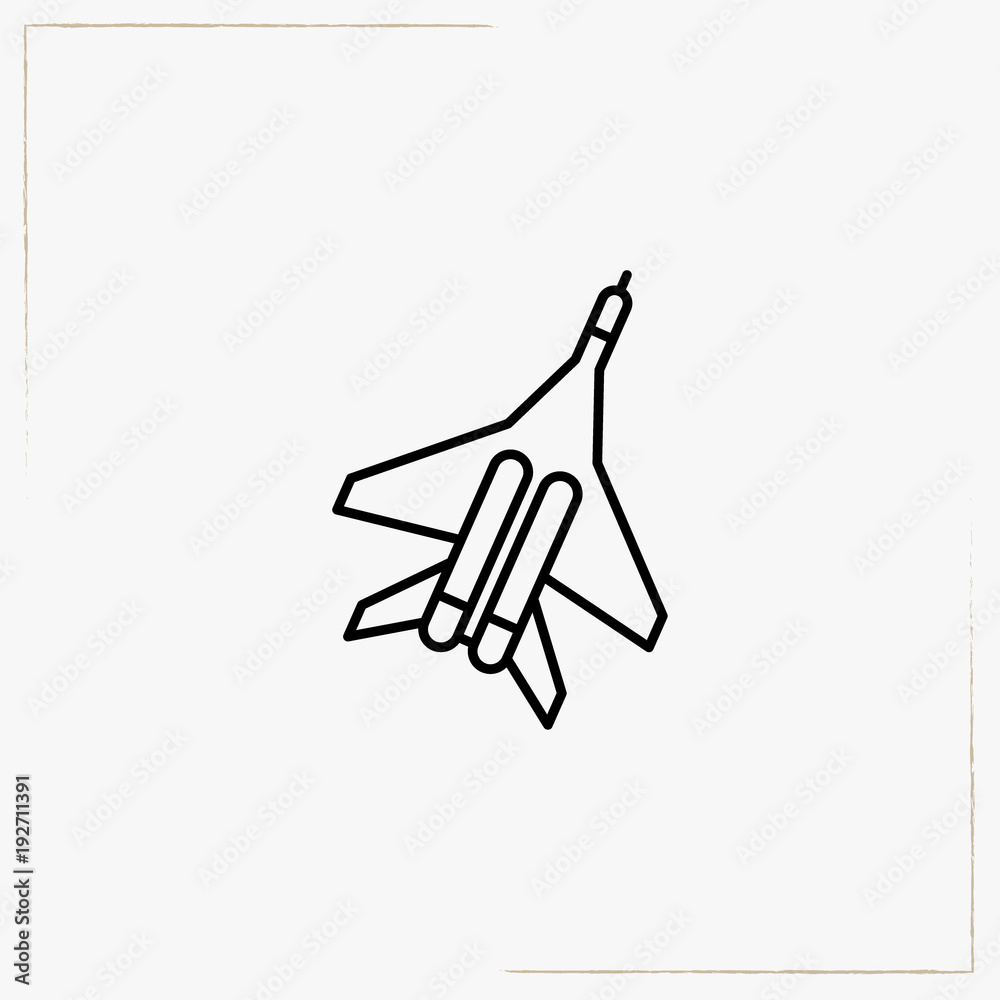 fighter airplane line icon fighter airplane line icon