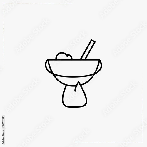halloween bowl line icon