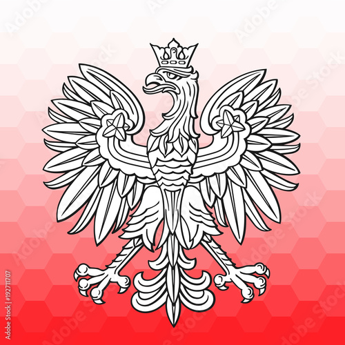 Poland eagle over white red mosaic